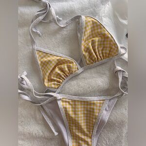 Yellow Gingham Bikini Set NWT